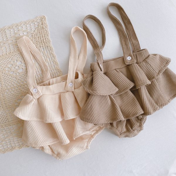Baby Romper 0-2 Years Old Baby Clothes Baby Girl Foreign Style Pleated Lotus Leaf Sling Climber - Image 3