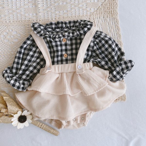Baby Romper 0-2 Years Old Baby Clothes Baby Girl Foreign Style Pleated Lotus Leaf Sling Climber - Image 6