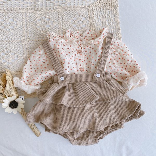 Baby Romper 0-2 Years Old Baby Clothes Baby Girl Foreign Style Pleated Lotus Leaf Sling Climber - Image 5