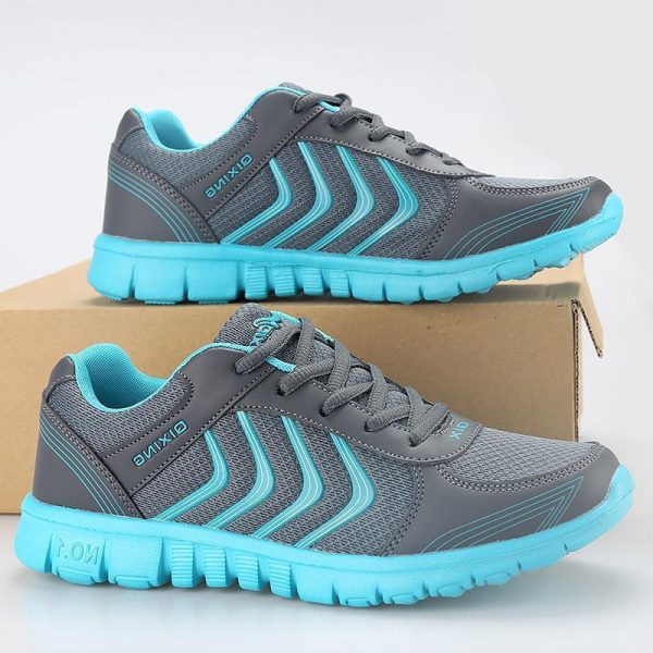 Mesh Lace Up Flat Shoes Sneakers Women - Image 4