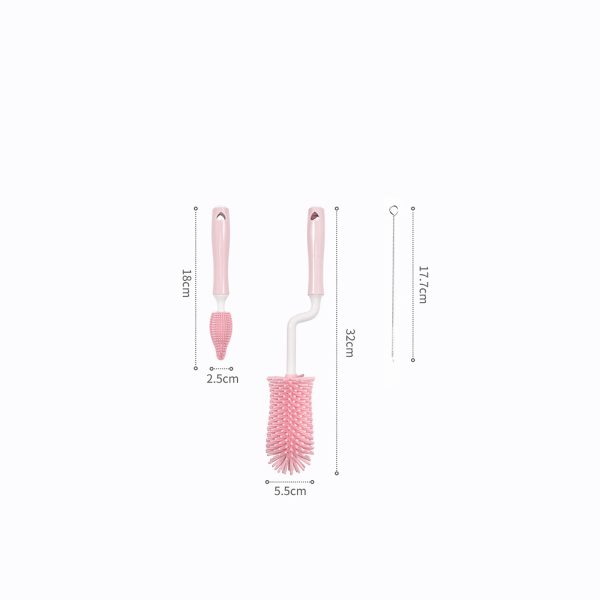 Baby Silicone Baby Bottle Brush Straw Scrubbing Baby Bottle Brush Cleaning - Image 2