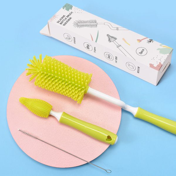 Baby Silicone Baby Bottle Brush Straw Scrubbing Baby Bottle Brush Cleaning - Image 6
