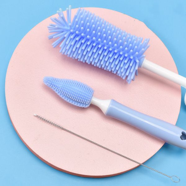 Baby Silicone Baby Bottle Brush Straw Scrubbing Baby Bottle Brush Cleaning - Image 7