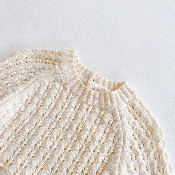 Girl Baby Knitted Hollow Waist Girdle Long Sleeves Harpy Dress Triangle - Image 5