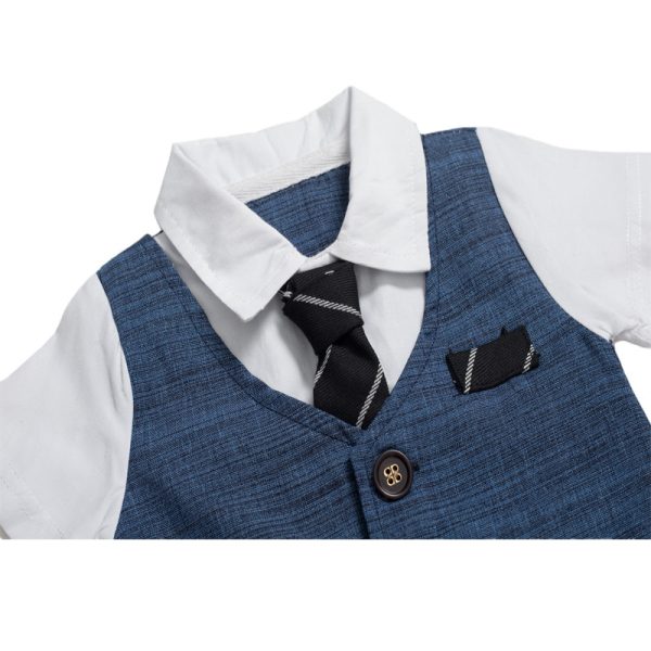 Summer New Baby Boy Jumpsuit Boys Gentleman Baby Children's Clothing - Image 2