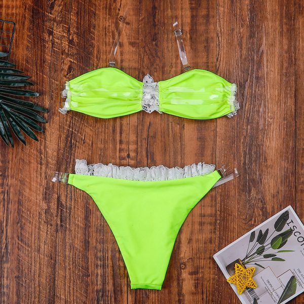 Women Amazon Split Swimsuit Lace Swimsuit Bikini - Image 4