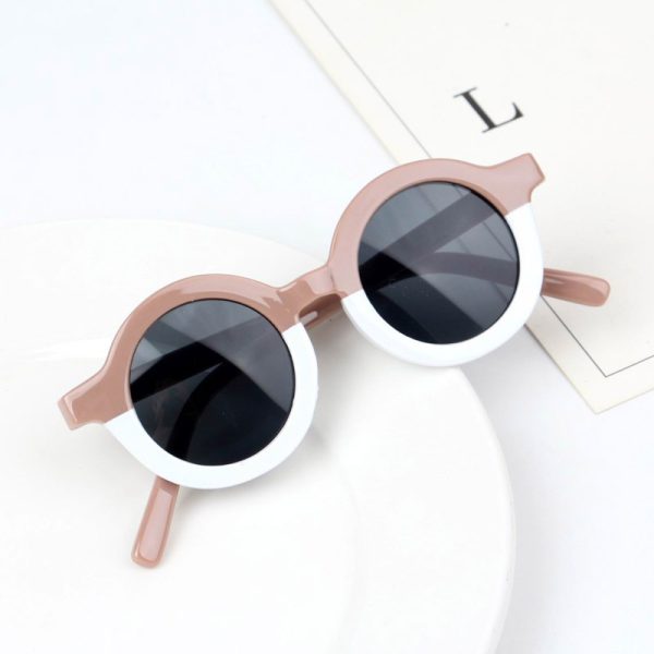 Children's Fashion Round Leopard Print Patchwork Shades - Image 5