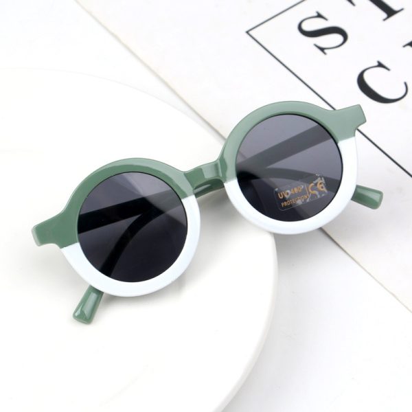 Children's Fashion Round Leopard Print Patchwork Shades - Image 2