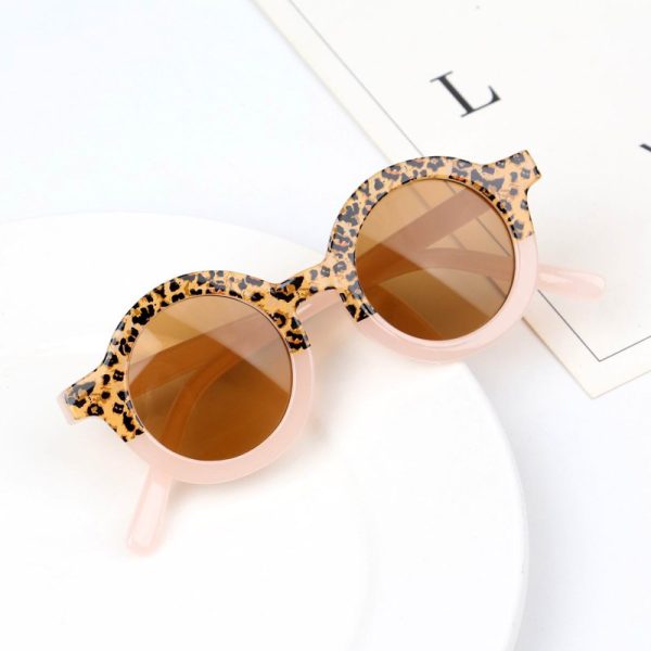 Children's Fashion Round Leopard Print Patchwork Shades - Image 4