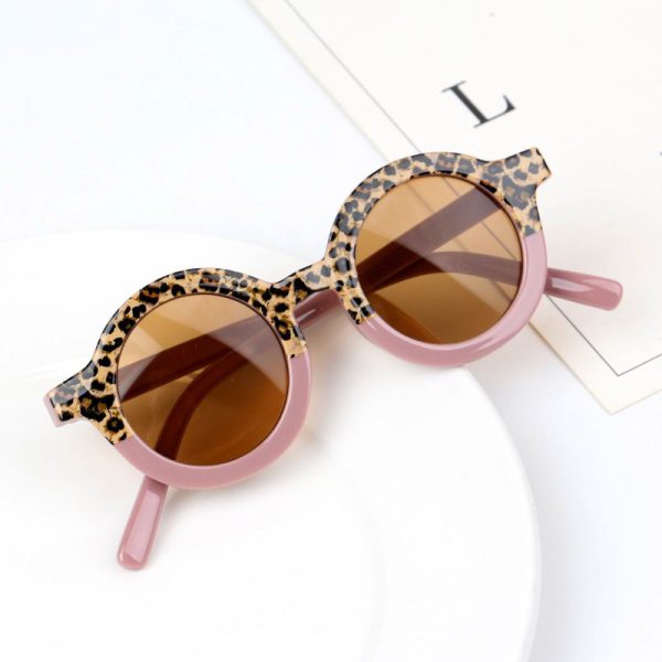 Children's Fashion Round Leopard Print Patchwork Shades - Image 6