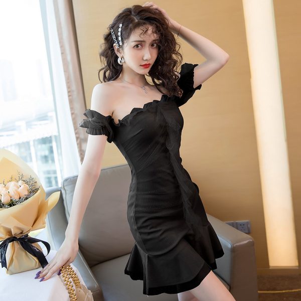 One-Shoulder Sexy Fishtail Dress - Image 5