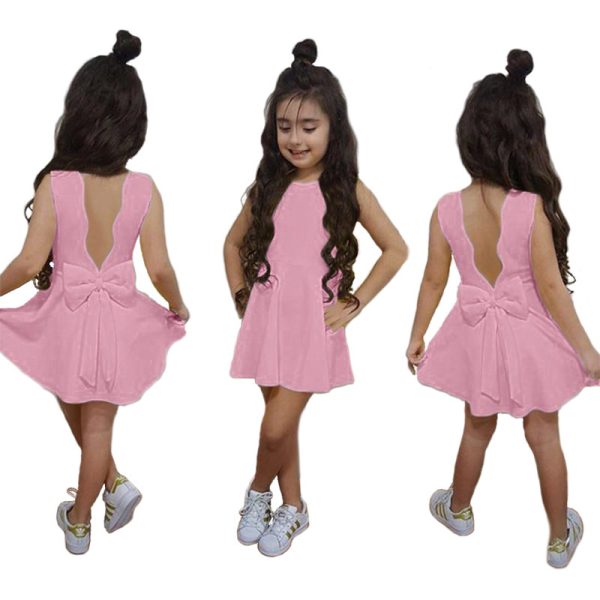 Children'S Clothing Summer Girls Sleeveless Halter Bow Girl Princess Dress Yp0265 - Image 3