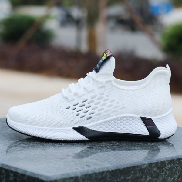 New Sports Shoes Men's Breathable Casual Mesh Shoes Comfort Increase Lace-up Non-slip Low-top Running Shoes - Image 2