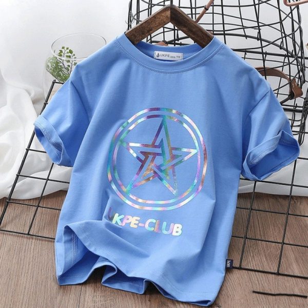 Boys'' Short Sleeve T-shirt  Net Red Laser Reflective Cub Children''s Top Fashion - Image 4