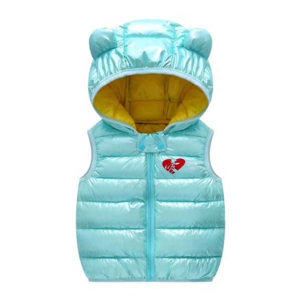 Children Warm Down Vest Autumn Baby Boys Girls Sleeveless Waistcoat Kids Outerwear Vests Children Hooded Jackets - Image 3