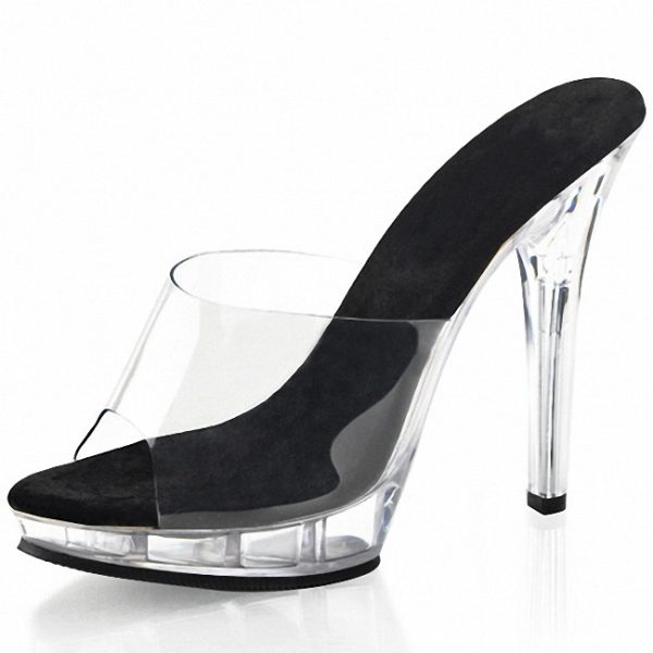 Transparent Ladies' Sandals Crystal High Heel - Image 2