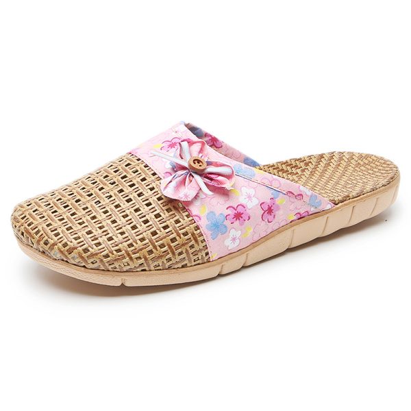Silent Non-slip Rattan Linen Bamboo Woven Linen Grass Slippers - Image 6