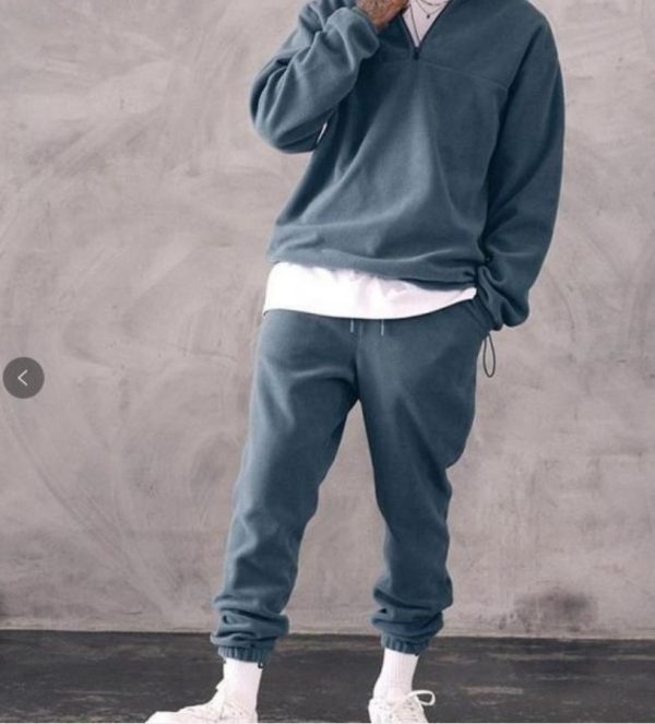 Casual Stand Collar Thickened Long-sleeved T-shirt Loose-fitting  Pullover Men's Suit - Image 10