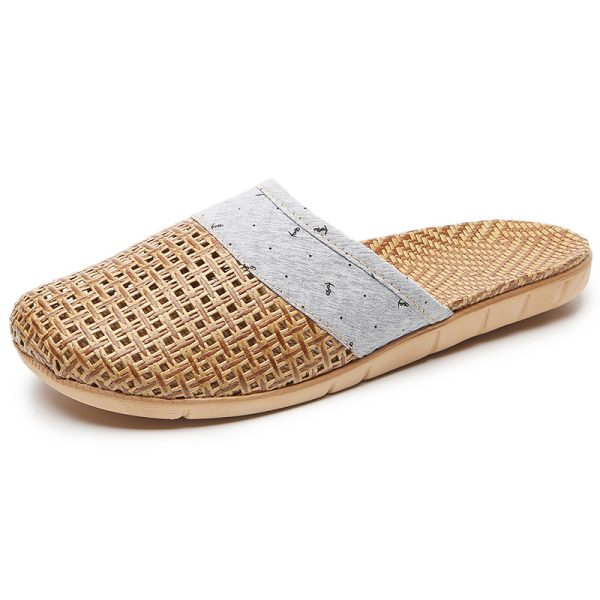 Silent Non-slip Rattan Linen Bamboo Woven Linen Grass Slippers - Image 7