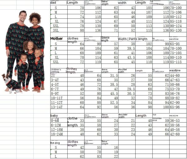 European And American Printed Family Of Four Christmas Parent-child Clothes - Image 6