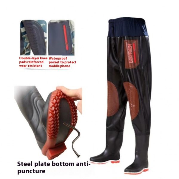 Men's Anti-piercing Thickened One-piece Fish Pants - Image 4