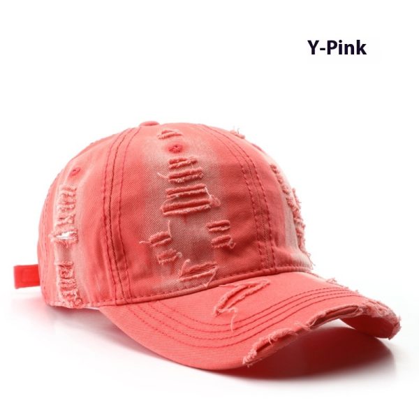 Retro Pure Color Washed Hole Light Board Baseball Cap - Image 4