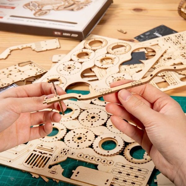 Robotime ROKR Train Model 3D Wooden Puzzle Toy Assembly Locomotive Model Building Kits for Children Kids Birthday Christmas Gift - Image 2