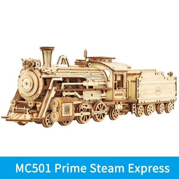 Robotime ROKR Train Model 3D Wooden Puzzle Toy Assembly Locomotive Model Building Kits for Children Kids Birthday Christmas Gift - Image 6