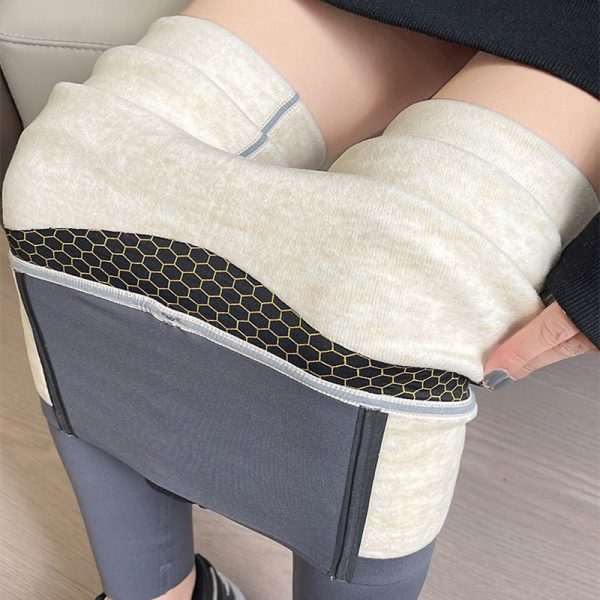 Belly-controlling Butt Lifting Leggings With Three-breasted Design Winter High Waist Slim Zippere Pants Warm Velvet And Thickened Trousers Women Clothing - Image 7