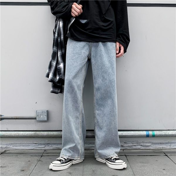 Denim Trousers Men's Korean-style Straight Loose Teen - Image 2