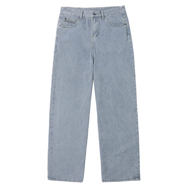 Denim Trousers Men's Korean-style Straight Loose Teen - Image 5