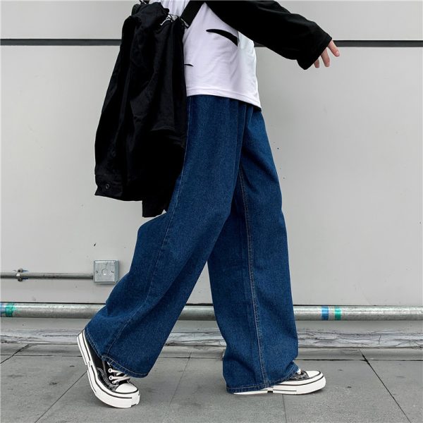 Denim Trousers Men's Korean-style Straight Loose Teen - Image 4