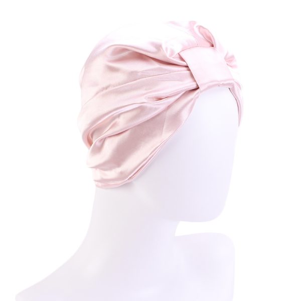 Contrast Color Knotted Head Wash Makeup Double-layer Silk-like Sleeping Hat - Image 7