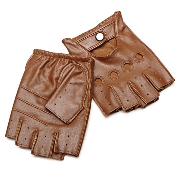 Winter Sheepskin Half Finger Gloves - Image 6
