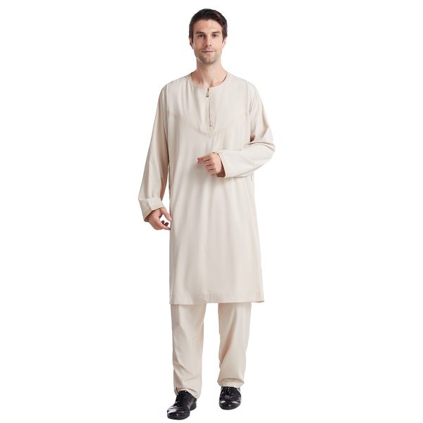 Men's Polyester Embroidered Robe Suit - Image 9