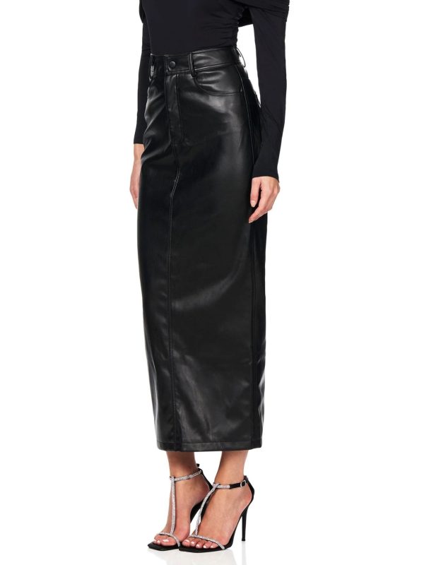 Classic High Waist Leather Skirt - Image 5