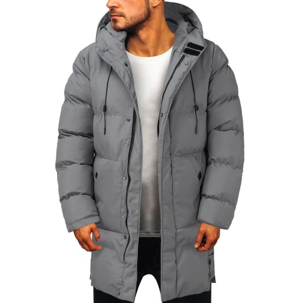 Casual Warm Hooded Long Snow Wear Jacket Coat Men Outwear - Image 2