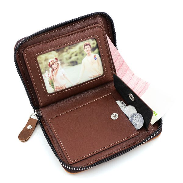 Frosted Men's Short Chain Wallet Vertical Coin Purse Card Holder - Image 4