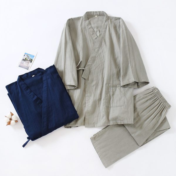 Men's Pure Cotton Gauze Pants Pajamas - Image 2