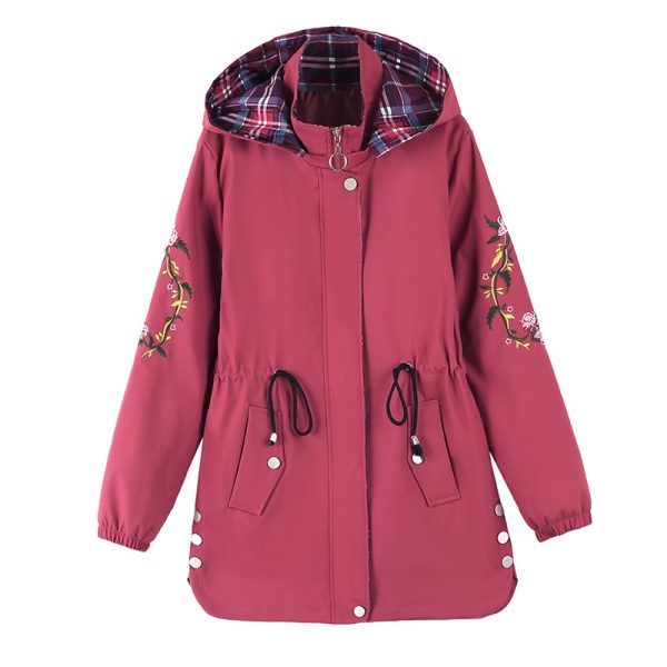 Women's Mid-length Hooded Detachable Trench Coat - Image 5