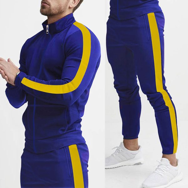 Men's Fashion Personalized Color Matching Hooded Sports Suit - Image 4