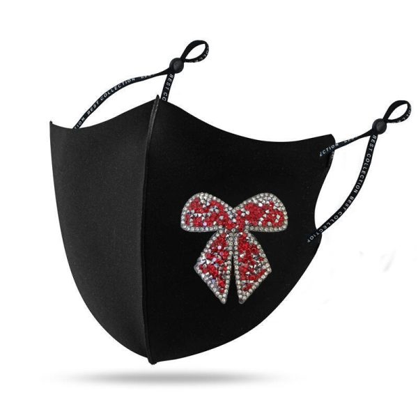 Diamond Mask Shiny Diamond Bow Creative Cloth Mask - Image 3