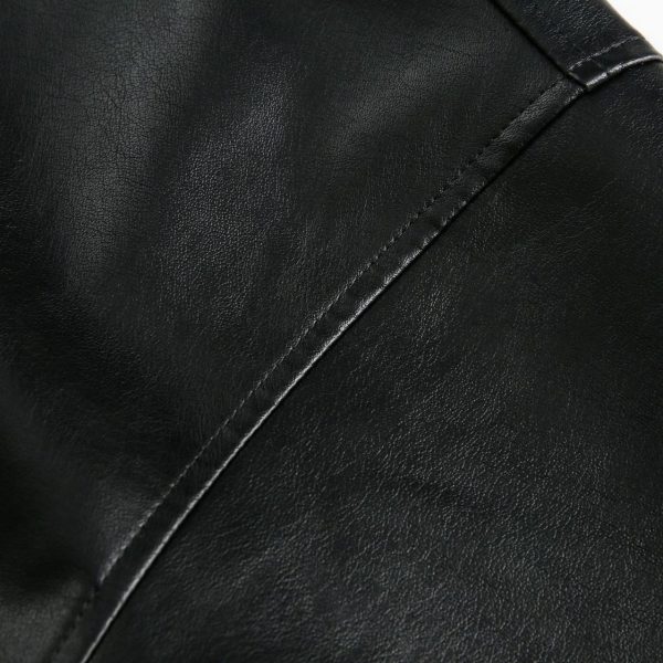 Men's American-style Retro Simple Hooded Leather Coat Jacket - Image 2
