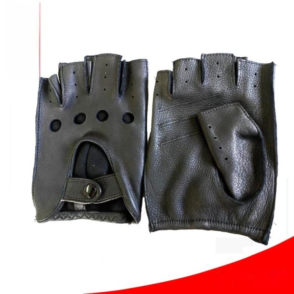 Winter Sheepskin Half Finger Gloves - Image 4