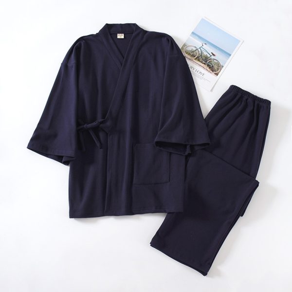 Japanese Style Muji Men's Kimono Pajamas Thickened Warm - Image 8