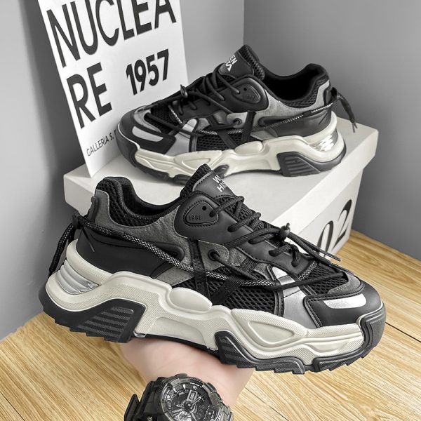 Mens Fashion Breathable Thick-soled Running Sneakers - Image 4