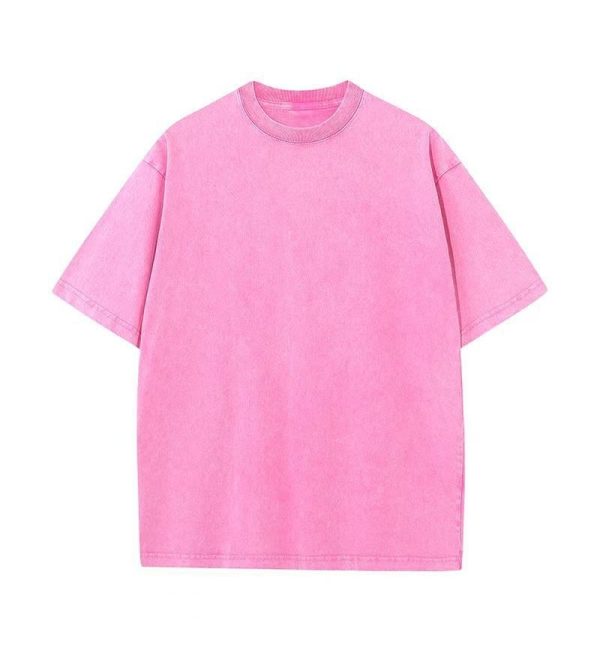 Washed Old Short-sleeved T-shirt For Men And Women - Image 7
