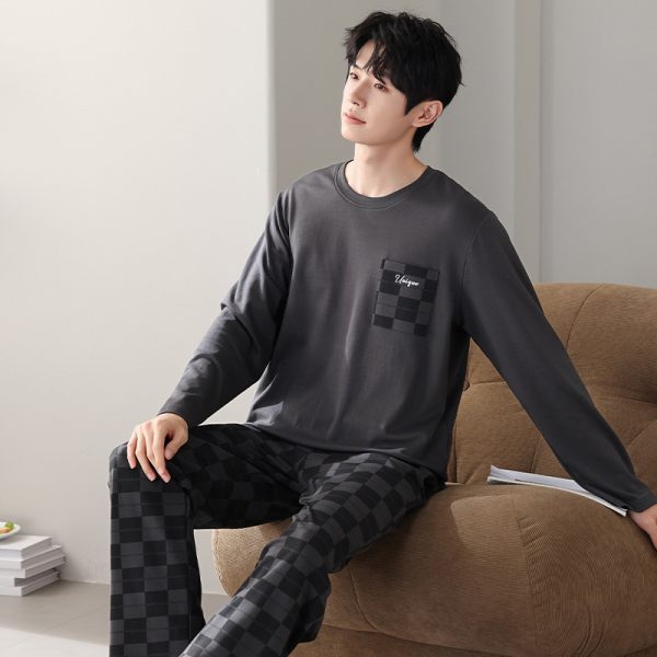 New Cotton Long Sleeve Full Cotton Casual Homewear Suit - Image 3