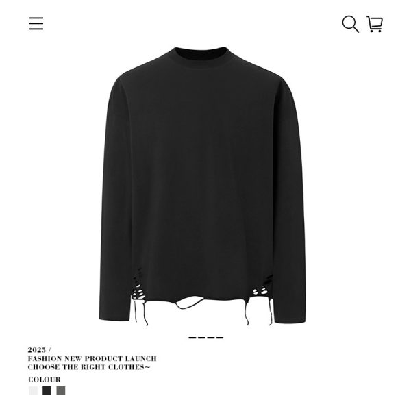 Long Sleeve T-shirt Bottoming Shirt Burrs - Image 4