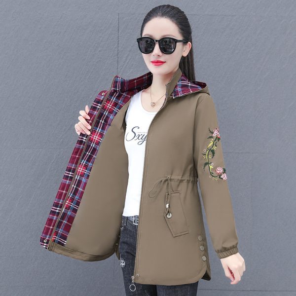 Women's Mid-length Hooded Detachable Trench Coat - Image 8